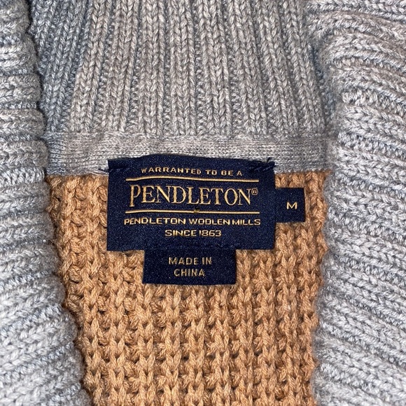 Pendleton Wool Blend Chunky Cable Knit Cardigan Sweater - Picture 4 of 6